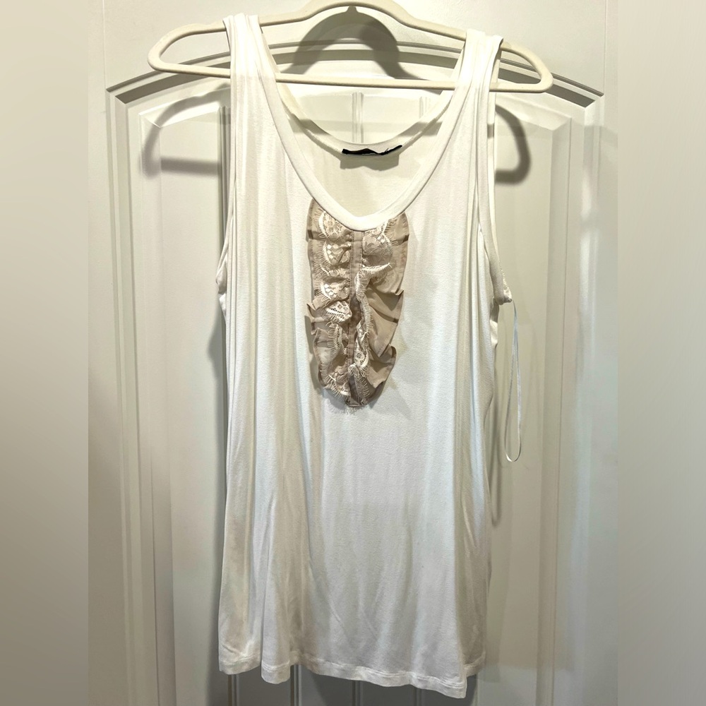 Limited White Ruffle Tank